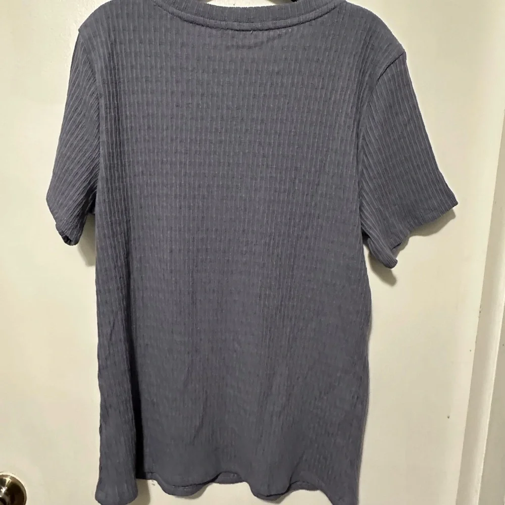Pilcro Textured Indigo Short Sleeve Tee - Picture 3 of 3